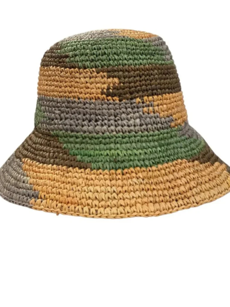 JULIA Raffia Wide-brim hat In Earth colors